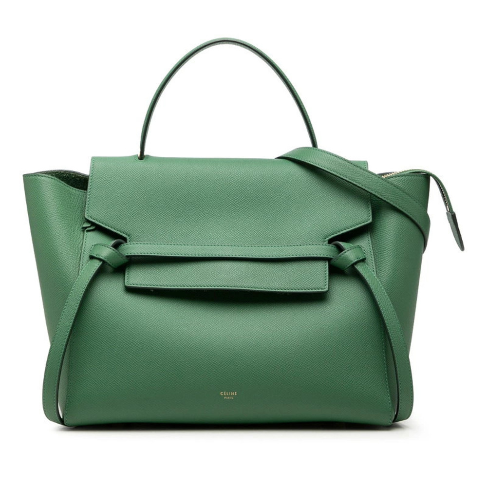 Celine Belt Bag Handbag Shoulder Green Leather